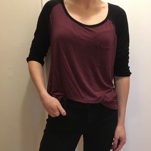 Casual fitting baseball tee